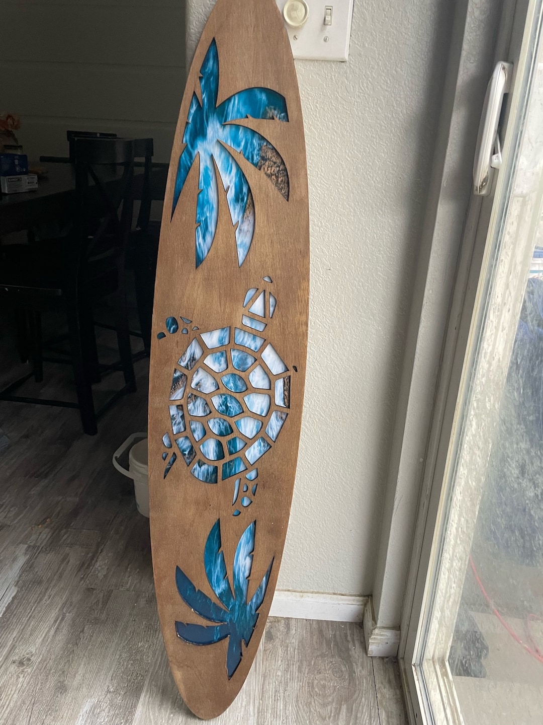 5' Hawaiian Style Surfboards / Sea Turtle Wall Hanging / Hibiscus ...