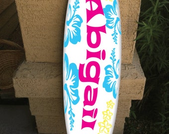 Custom Surfboard Wall Hanging: Hawaiian Beach Decor (48" Long)