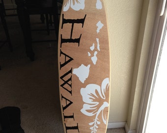 Custom Surfboard Wall Hanging: Hawaiian Beach Decor with Boat Cleats