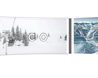 Custom Vail Snowboard Decor: Mountain Skiing Art (48"x10")