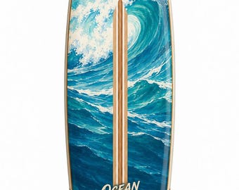 Wood Surfboard Wall Art, Personalized Vintage Surf Decor, Hawaiian Beach House Sign, Coastal Hanging