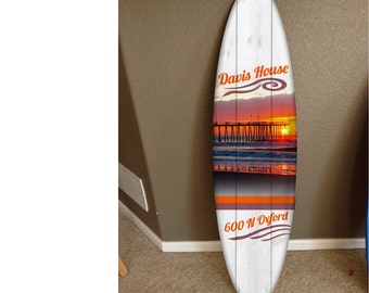 カスタム5フィートサーフボード壁掛け：ハワイアンビーチデコレーション