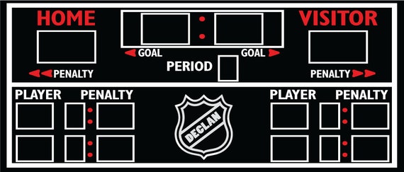 Vinyl Decal Scoreboard Hockey Scoreboard Hockey Decor | Etsy
