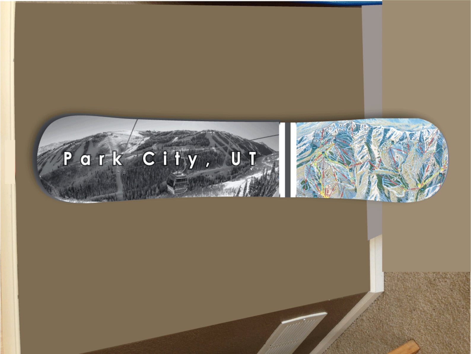 4' Snowboard Decor Snowboard Decor Mountain Skiing Decor Etsy