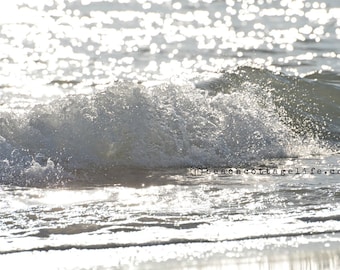 Crashing Waves and Sparkles / Coastal Photography Seaside Beach House Wall Art Ocean Water Beach Cottage Life