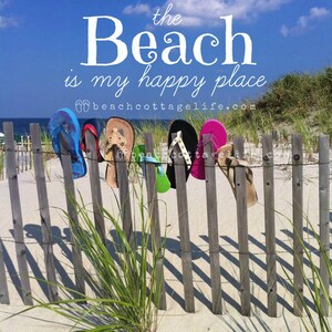 Day at the Beach Seaside Serendipity, Flip Flops Lining the Dune Fence on the way to the Ocean Wall Art Photography Bright Colorful image 2