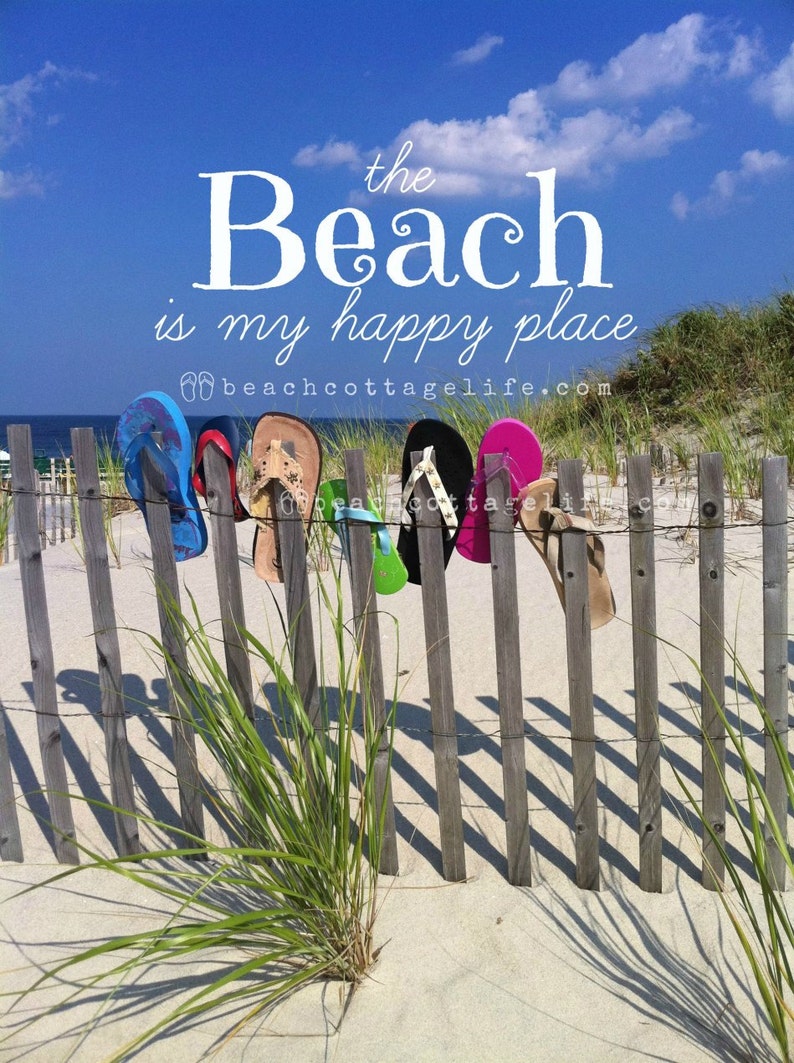 Day at the Beach Seaside Serendipity, Flip Flops Lining the Dune Fence on the way to the Ocean Wall Art Photography Bright Colorful image 2