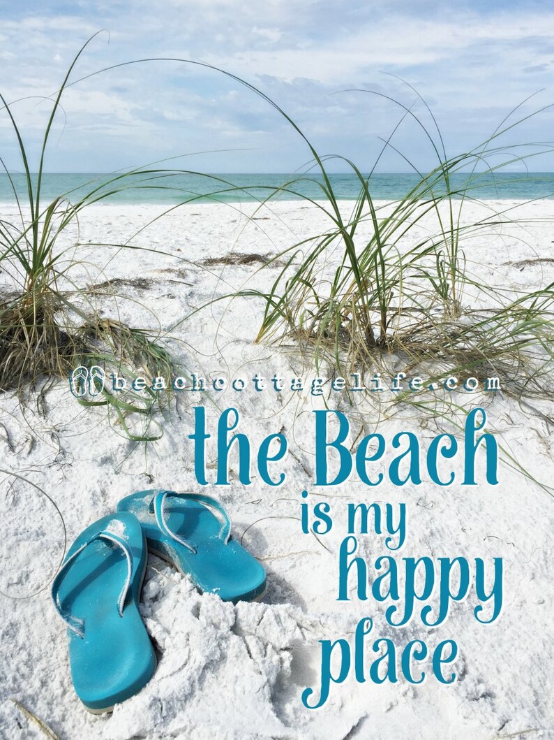 The Beach is My Happy Place Flip Flops Life is Better in Flip Flops
