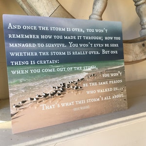 After the STORM Photo on Metal 8x10 When the Storm is Over Sign Seaside Quote Motivational Stronger than the Storm Ready to hang Beach House