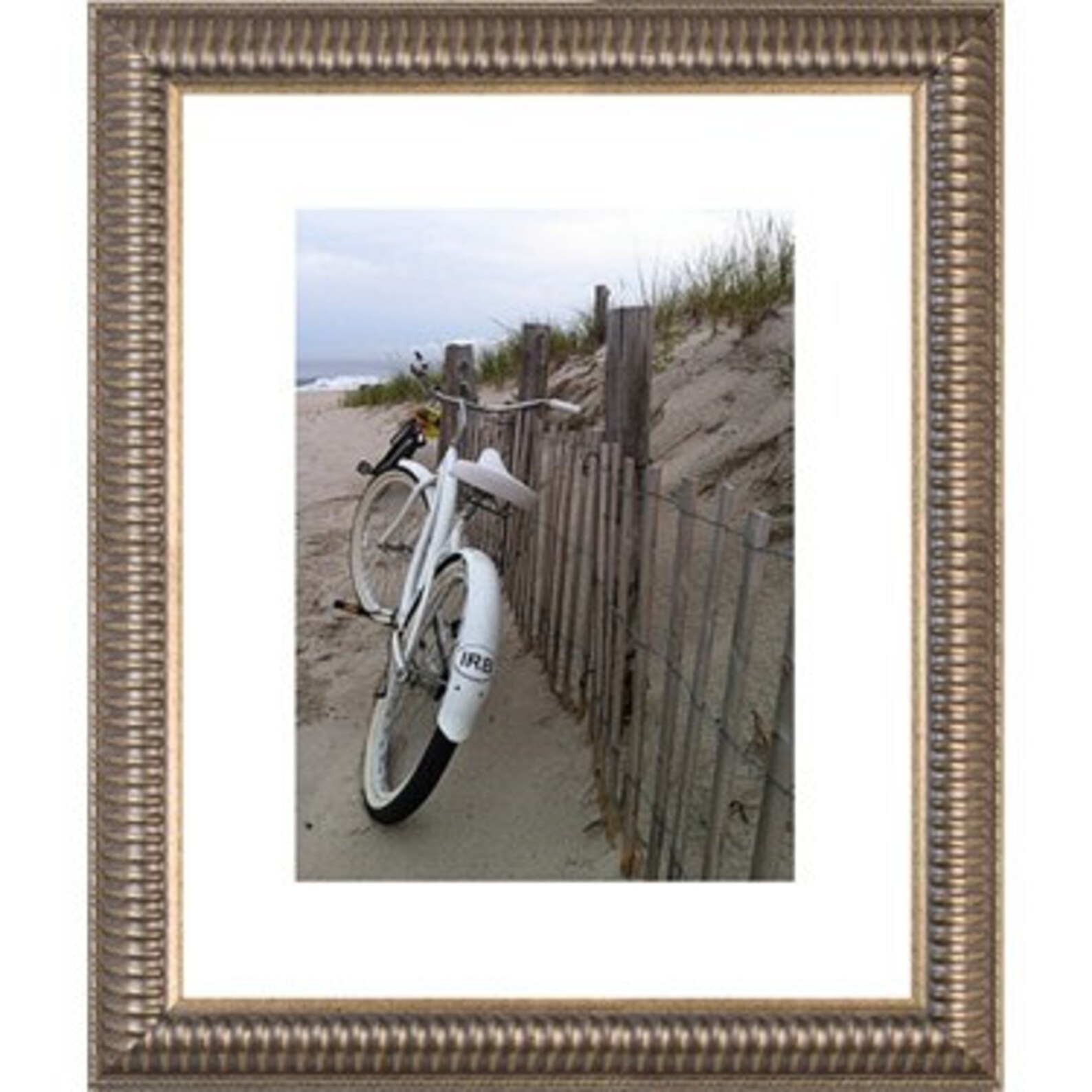 white beach cruiser bike