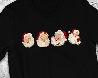 Retro Santas Unisex T-shirt, Trendy Christmas Shirt, Family Christmas Shirt, Ugly Sweater, Retro Santa Shirt, Holiday Shirt, Christmas Shirt