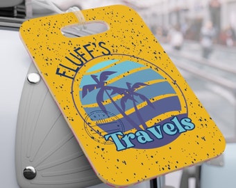 Luggage Tag, Donut Luggage Tag, Donut Print, Travel Accessories, Phish Tour, Fluffhead, Yellow Luggage Tag, Phish Gift, Suitcase Tag