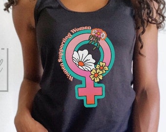 Women Supporting Women Racerback Tank Women's Empowerment Women's Shirt Retro Women's Tank Women's History Month Feminist Tank Athleisure