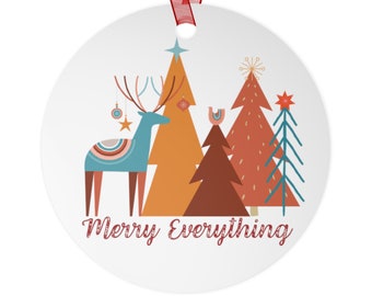 Merry Everything Christmas Ornament, 2024 Ornament, Retro Style Ornament, Pastel Christmas, Whimsical Christmas, Cottagecore Holiday, Boho