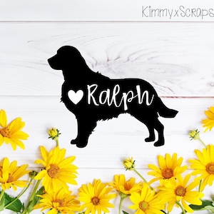 Personalized Golden Retriever Dog Car Window Vinyl Decal Custom Name Computer Window Tumbler Decal