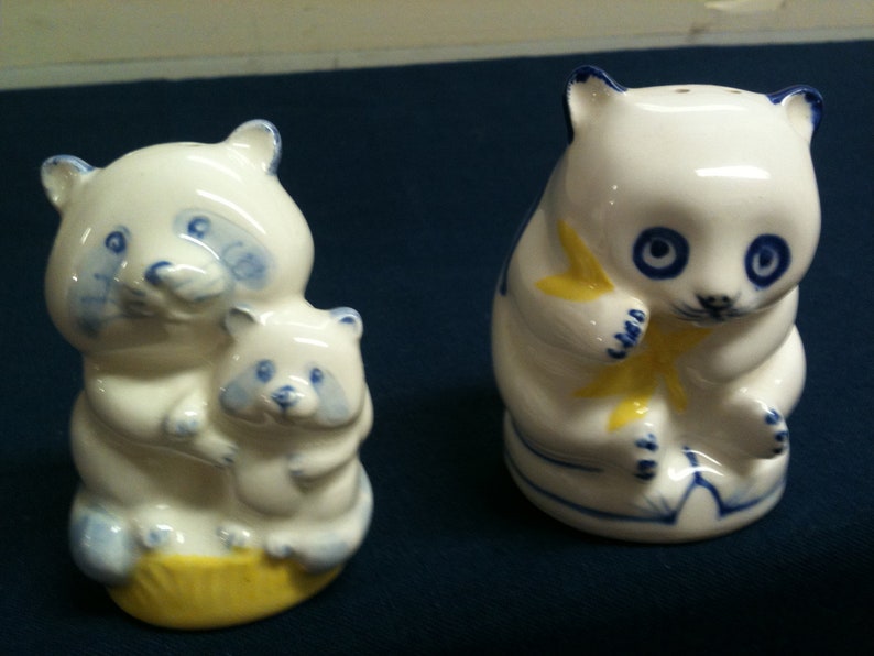 Made In Japan with label Raccoon Family Salt and Pepper Shakers