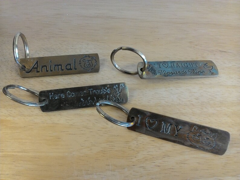 Engraved Solid Brass Keychain Keyring Made in USA Key Fob Etsy