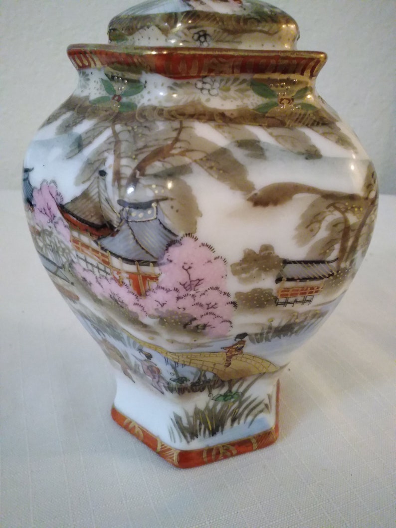 Satsuma Moriage Ginger Jar Geisha Women Oriental Scene 6 Etsy