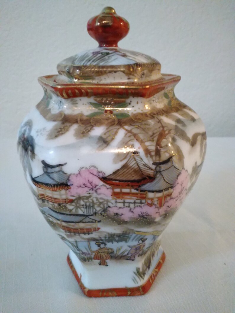 Satsuma Moriage Ginger Jar Geisha Women Oriental Scene 6 Etsy