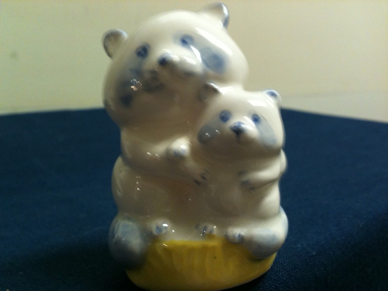 Made In Japan with label Raccoon Family Salt and Pepper Shakers