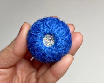 Mazos para tambor de lengüeta + diamantes de imitación AB / Serie Premium / Regalo para bateristas / Azul "Neptuno" / Abedul, madera + núcleo de látex - 9,25" (1 par)