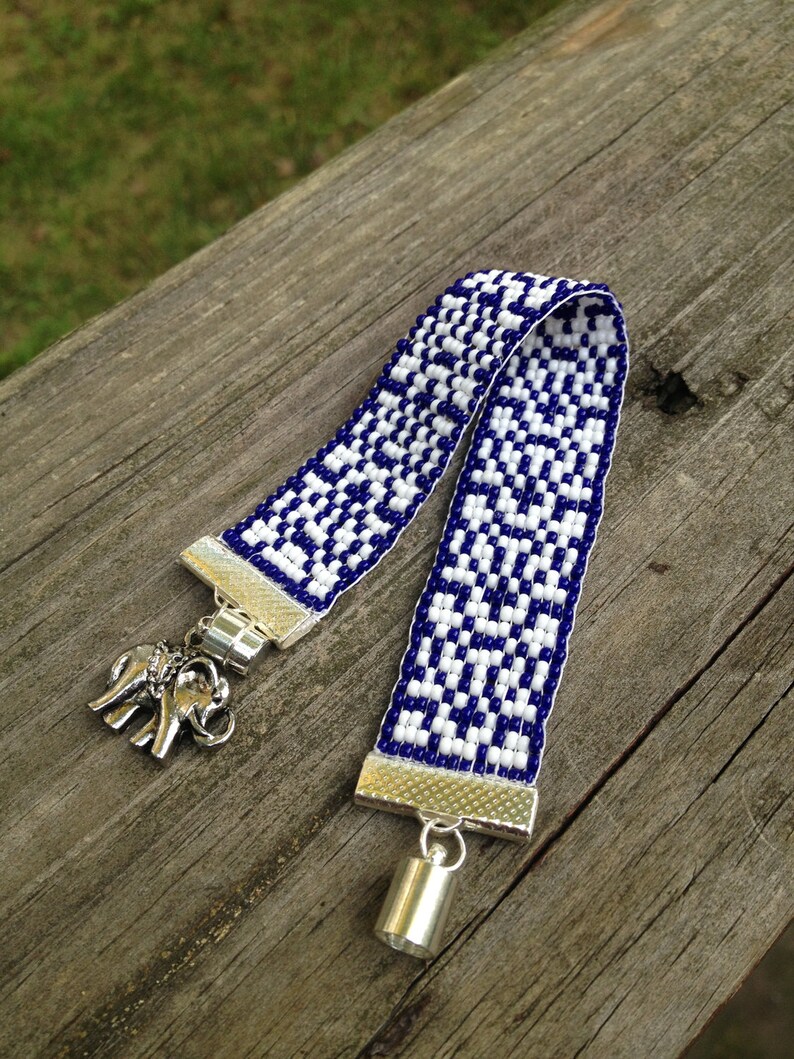 Bead Loom Bracelet with Elephant Charm image 2