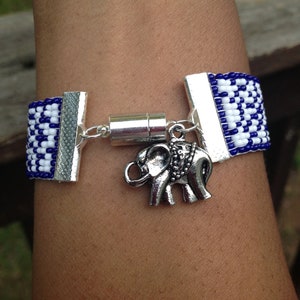 Bead Loom Bracelet with Elephant Charm image 4