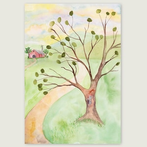 Tree Thumbprint Guestbook, Wedding Thumbprint Guestbook, Alternative Guestbook, Bridal Shower Guestbook, Wedding Gift Idea, Guestbook Canvas
