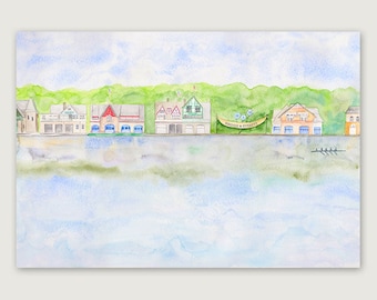 Philly Boathouse Row Thumbprint Guestbook, Wedding Thumbprint Guestbook, Bridal Shower Guestbook, Wedding Gift Idea, Guestbook Canvas