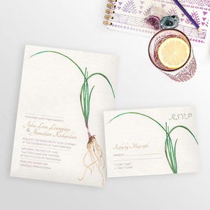 Roots Wedding Invitation, Watercolor Wedding Invitation, Watercolor Invitation, Garden Wedding invitation, Backyard wedding invitation image 1