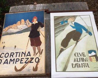 vintage style ski posters