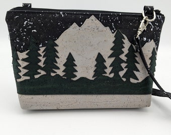 Custom wildness mountains trees small crossbody purse