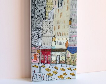 EMPIRE STATE BUILDING, New York Canvas Art, Nyc Giclee Print, New York Taxis, Manhattan Painting, New York Diner, Skyscaper