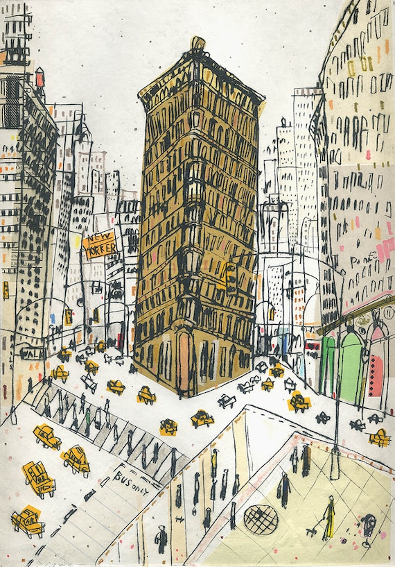 Flatiron Building New York Art Print Print Manhattan New Etsy