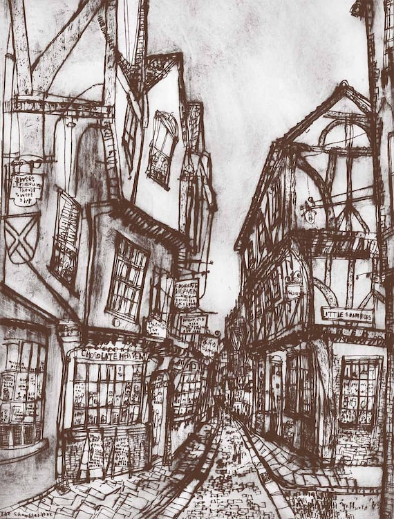 THE SHAMBLES YORK 11x14 Wall Art Old Street York England Etsy