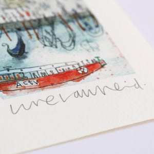 CAMPANILE VENICE ITALY Print, Signed Giclée Print, Watercolor Painting, Clare Caulfield, Venice Wall Art, Piazza San Marco, St Marks Drawing image 11