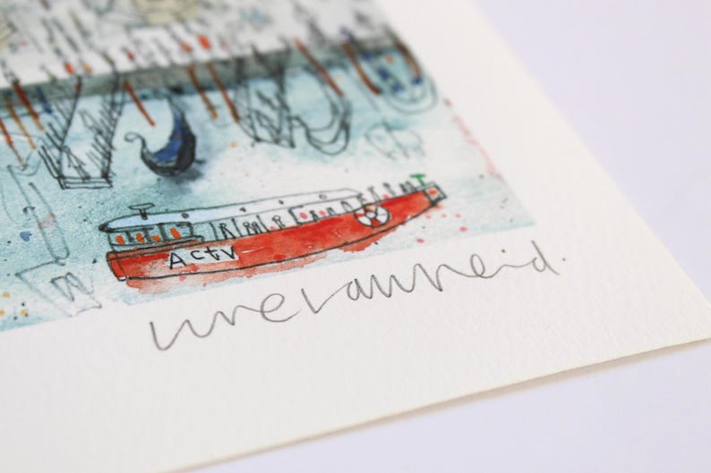 CAMPANILE VENICE ITALY Print, Signed Giclée Print, Watercolor Painting, Clare Caulfield, Venice Wall Art, Piazza San Marco, St Marks Drawing image 11