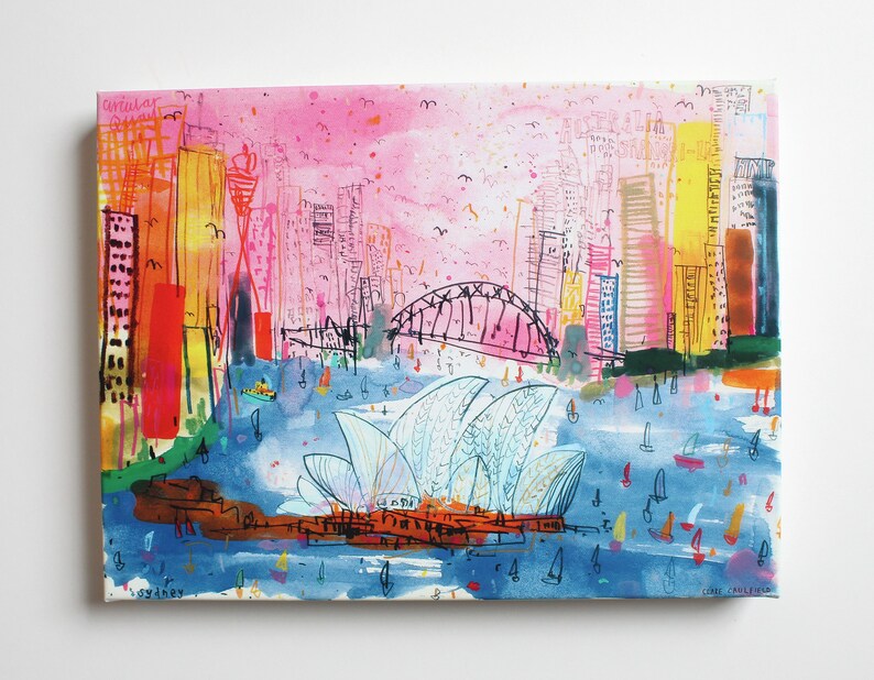 SYDNEY CANVAS PRINT Stretched Giclee Canvas Australia Etsy UK