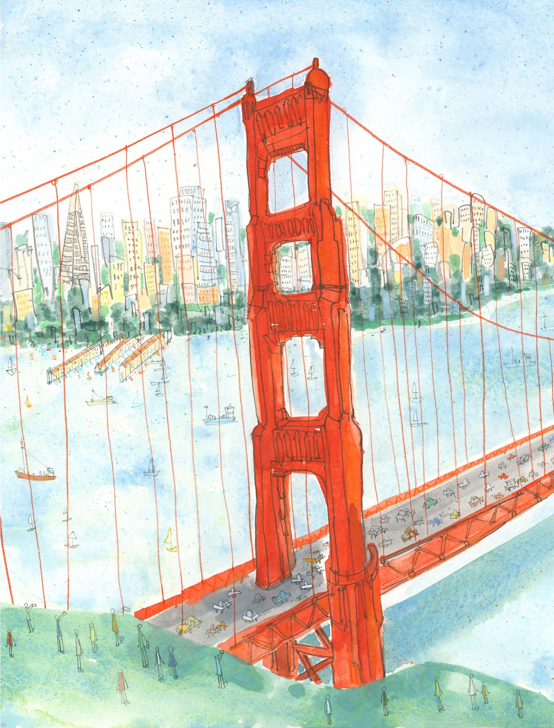 GOLDEN GATE BRIDGE, San Francisco, San Fran City Print, 11 X 14 Wall ...
