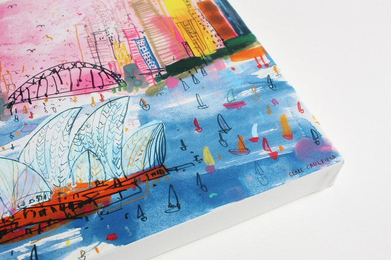 SYDNEY CANVAS PRINT Stretched Giclee Canvas Australia Etsy UK