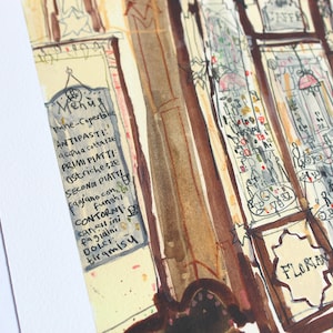 Cafetería histórica de Venecia, Piazza San Marco Café, Plaza de San Marcos, Acuarela, Pintura italiana, Impresión de edición limitada, Clare Caulfield imagen 2