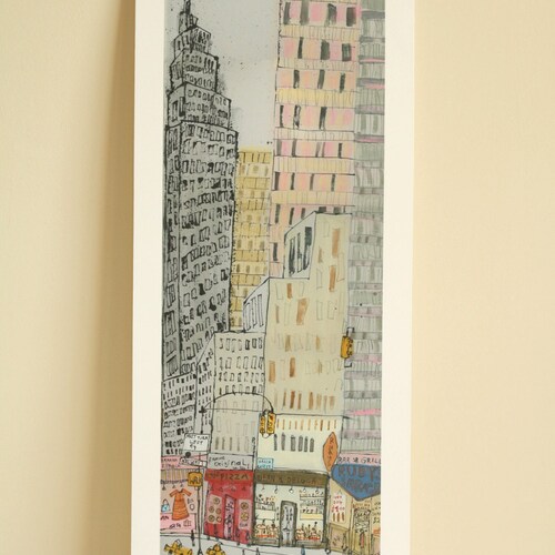 Old New York Art Print NYC Art Cityscape Painting Etsy