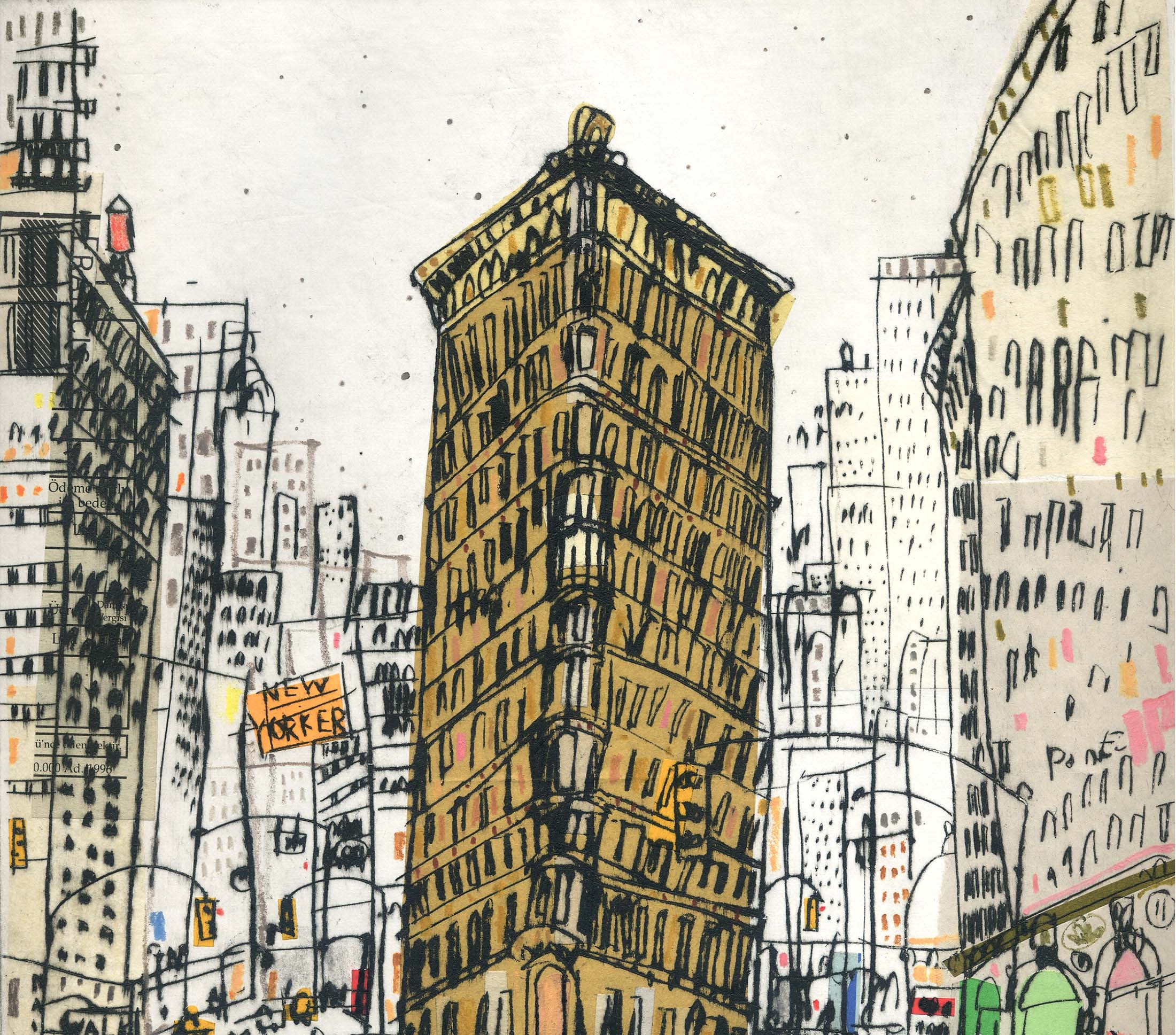 FLATIRON ART PRINT, Manhattan Sketch, New York City, Flatiron Building ...