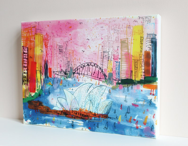 SYDNEY CANVAS PRINT Stretched Giclee Canvas Australia Etsy UK