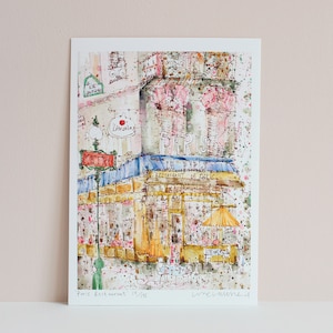 Paris Art Print, PARIS RESTAURANT, Painting of Paris, Cafe Drawing, Limited Edition Art Print, Watercolour Painting, Parisian Wall Decor