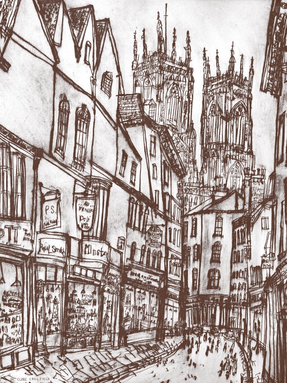 YORK CANVAS ART Petergate Print, York Minster, England Box Canvas