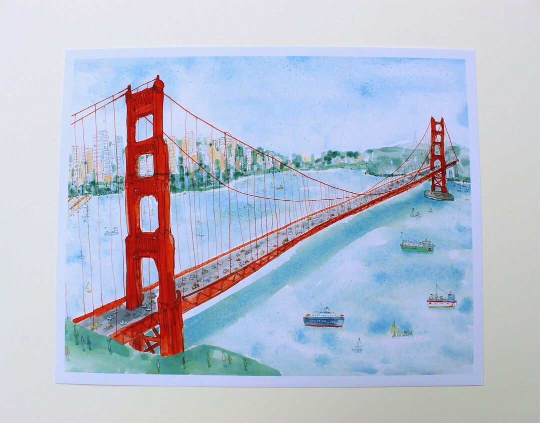 GOLDEN GATE BRIDGE San Francisco San Fran Print 8x10 Golden - Etsy