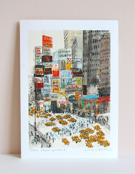 TIMES SQUARE NYC, New York Art Print, Signed Giclee Print
