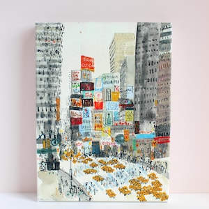 TIMES SQUARE Leinwand, Druck, New York City, NYC Taxi Bild, Kunstdruck auf Leinwand, Kunst am Stadtrand, Kunst am Stadtrand