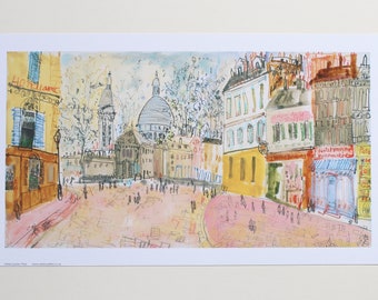 PARIS ART PRINT, Montmartre Drawing, Hotel Lautrec Giclee, Watercolor Painting, Sacre Coeur Sketch, French Wall Art, Parisian Buildings